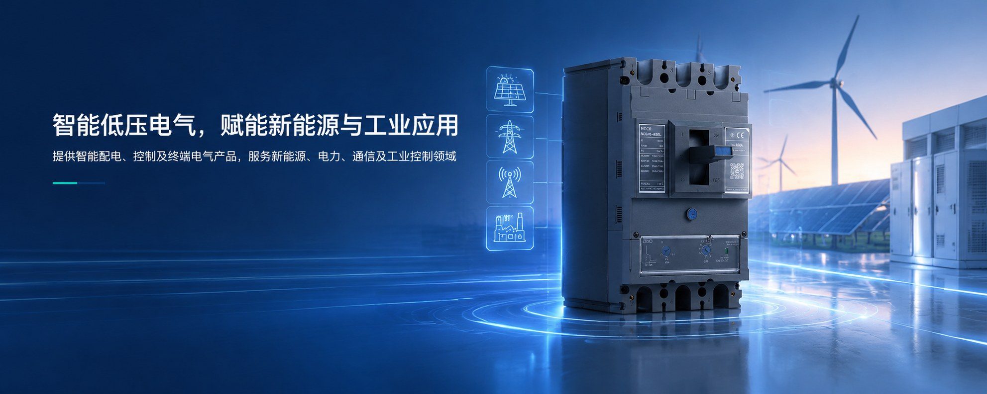 智能低压电气，赋能新能源与工业应用 —— 提供智能配电、控制及终端电气产品